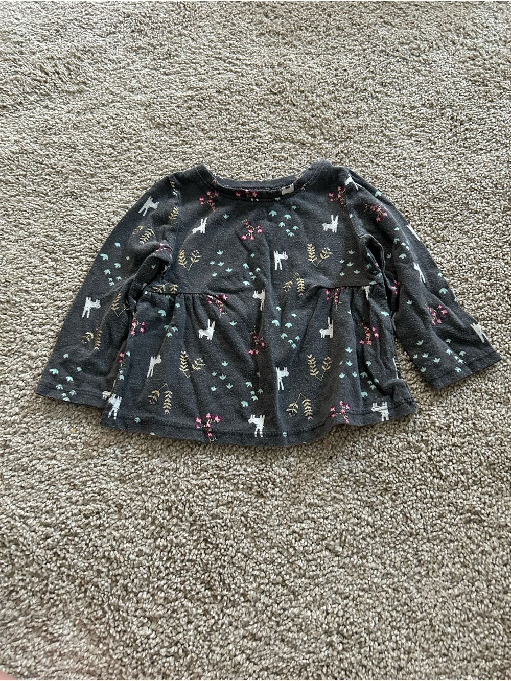 Jumping Beans 12 Month  Long Sleeve Top with Animal Print
